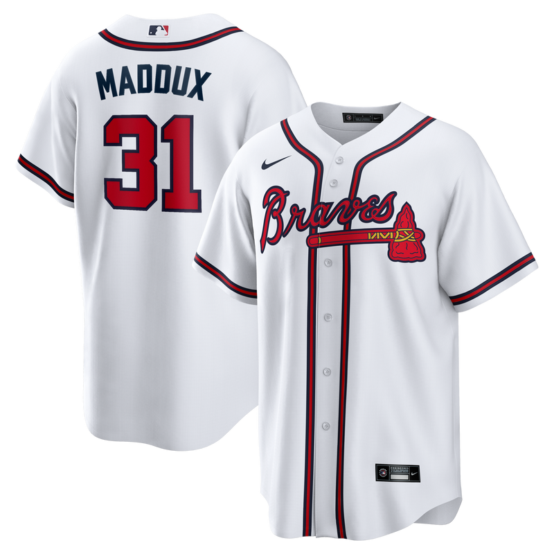 Atlanta Braves Greg Maddux Nike White Home Retired Player Replica Jersey