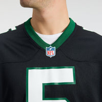 New York Jets Garrett Wilson Nike Legacy Black Alternate Game Jersey