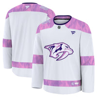 Nashville Predators Fanatics White 2024 Hockey Fights Cancer Practice Jersey