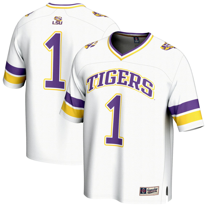 GameDay Greats #1 White LSU Tigers Collegiate Football Fashion Jersey