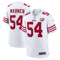 San Francisco 49ers Fred Warner Nike White 80th Anniversary Game Jersey