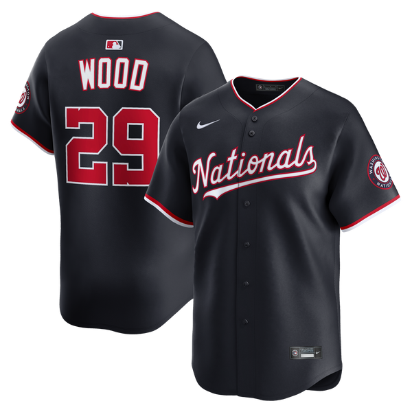 Washington Nationals James Wood Nike Navy Alternate Limited Player Jersey
