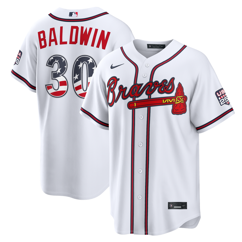 Fourth of July Atlanta Braves Drake Baldwin Nike White USA 250 Stadium Jersey
