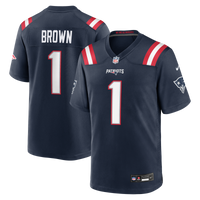 New England Patriots A.J. Brown Nike Navy Team Game Jersey