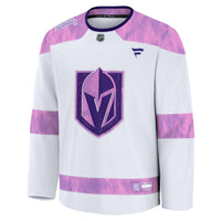 Vegas Golden Knights Fanatics White 2024 Hockey Fights Cancer Practice Jersey