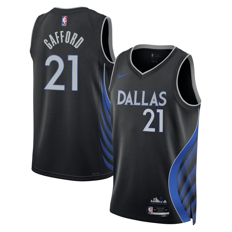 Dallas Mavericks Nike 2025/26 City Edition Swingman Jersey - Black - Daniel Gafford