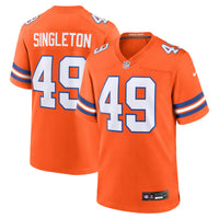 Denver Broncos Alex Singleton Nike Orange Alternate Game Jersey