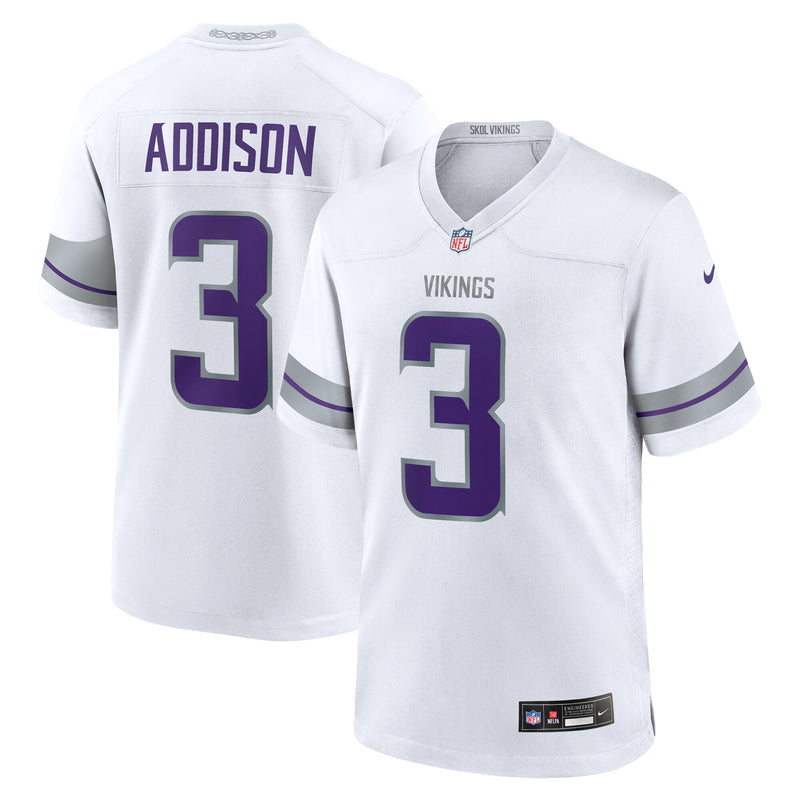 Minnesota Vikings Jordan Addison Nike White Alternate Game Player Jersey