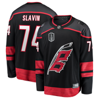 Carolina Hurricanes Jaccob Slavin Fanatics Black 2026 Stanley Cup Final Home Breakaway Jersey
