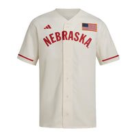 adidas Cream Nebraska Huskers Replica Baseball Jersey