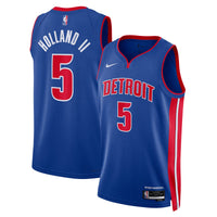 Detroit Pistons Nike Icon Swingman Jersey NBA 2024 Draft First Round Pick - Blue - Ron Holland II