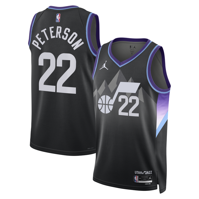 Utah Jazz Jordan Brand Statement Edition Swingman Jersey - Black - Darryn Peterson -