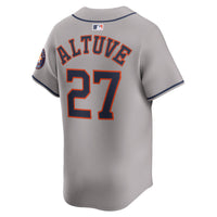 Houston Astros Jose Altuve Nike Gray Road Limited Player Jersey