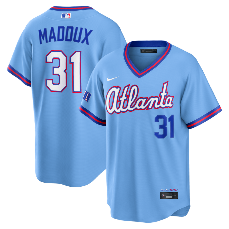 Atlanta Braves Greg Maddux Nike Powder Blue 2026 City Connect Stadium Jersey
