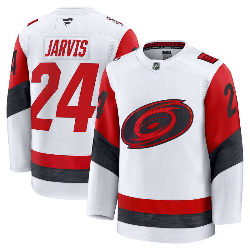 Carolina Hurricanes Seth Jarvis Fanatics White Away Premium Jersey