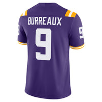 Nike Joe Burrow Purple LSU Tigers "Burreaux" Nameplate Home Game Football Jersey