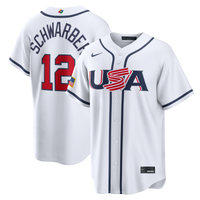 USA Baseball Kyle Schwarber Nike White 2026 World Baseball Classic Home Stadium Jersey
