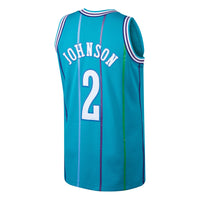 Mitchell & Ness Larry Johnson Teal Charlotte Hornets 1992-93 Hardwood Classics Swingman Jersey