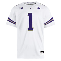 adidas #1 White Washington Huskies Premier Jersey