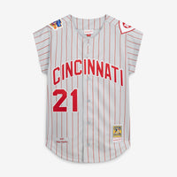 Cincinnati Reds Deion Sanders Mitchell & Ness Gray 1997 Authentic Jersey