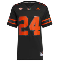 adidas #24 Black Miami Hurricanes Premier Strategy Jersey