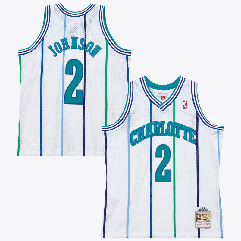 Charlotte Hornets Mitchell & Ness Larry Johnson 1992 Authentic Jersey - White