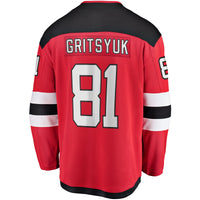 New Jersey Devils Arseny Gritsyuk Fanatics Red Home Breakaway Jersey