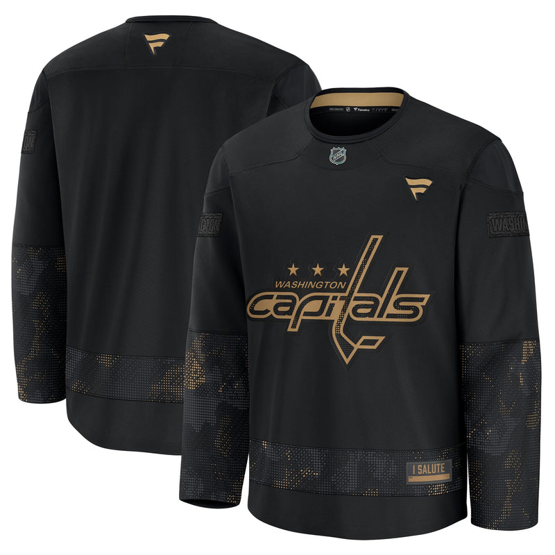 Washington Capitals Fanatics Black 2024 Military Appreciation Practice Jersey