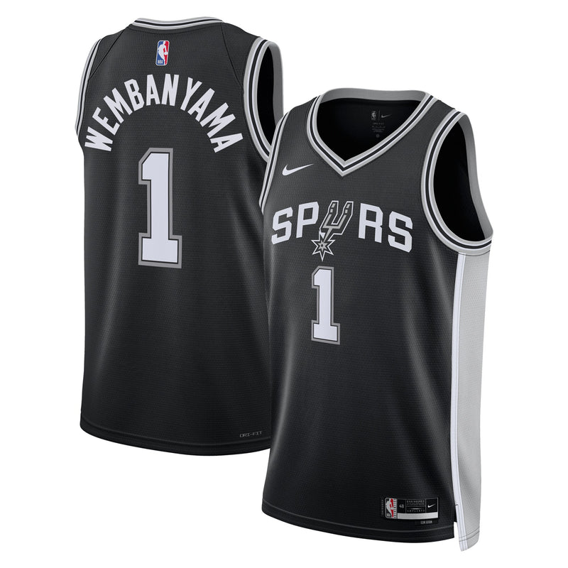 San Antonio Spurs Nike Icon Edition Swingman Jersey - Black - Victor Wembanyama