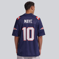 New England Patriots Drake Maye Nike Navy Player Game Jersey