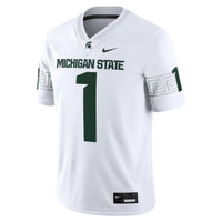 Nike #1 White Michigan State Spartans Game Jersey