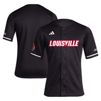 adidas Black Louisville Cardinals Replica Baseball Jersey