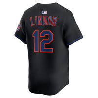 New York Mets Francisco Lindor Nike Black Alternate Limited Jersey
