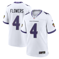 Baltimore Ravens Zay Flowers Nike White Game Jersey