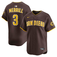 San Diego Padres Jackson Merrill Nike Brown Road Limited Player Jersey