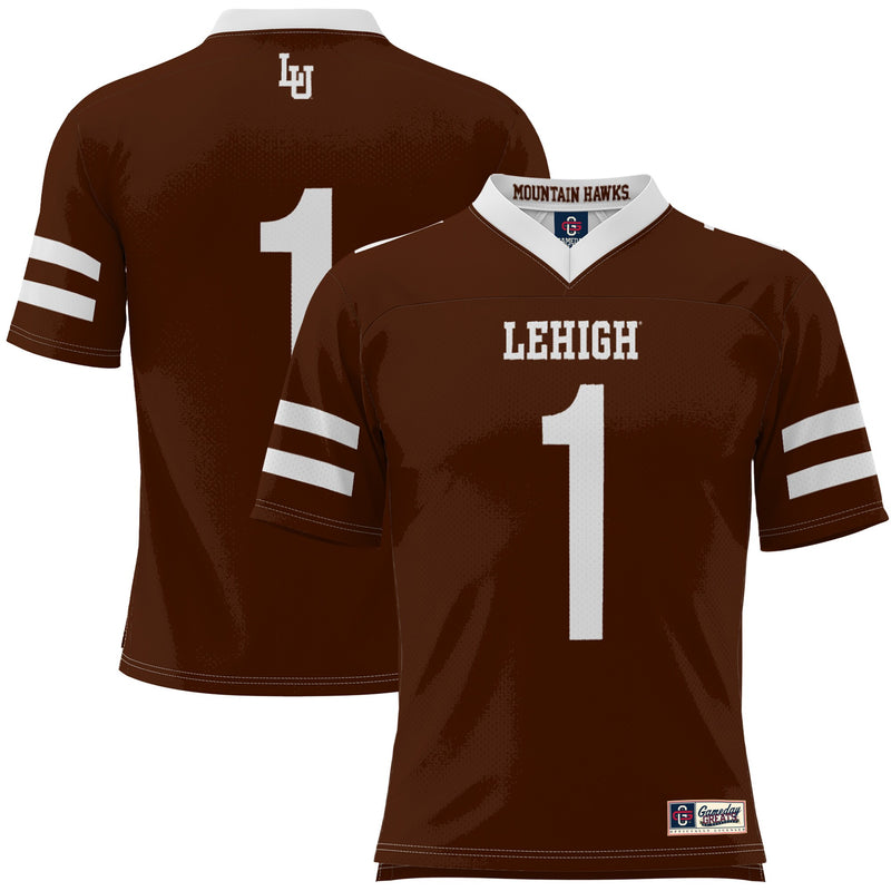 GameDay Greats #1 Brown Lehigh Mountain Hawks Football Jersey