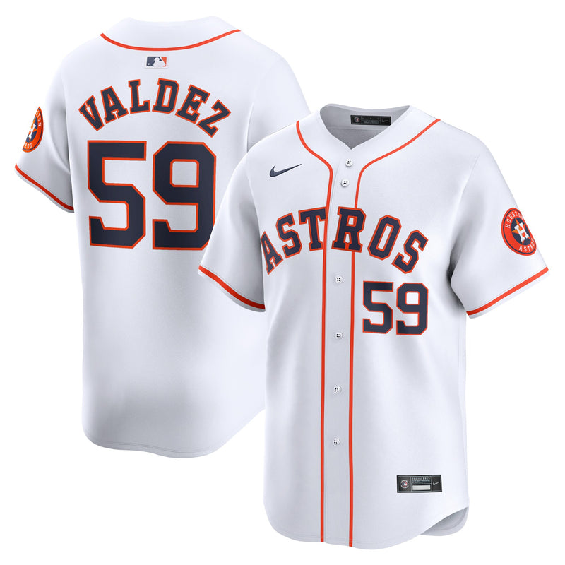 Houston Astros Framber Valdez Nike White Home Limited Player Jersey