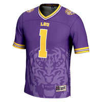 GameDay Greats #1 Purple LSU Tigers Icon Print Football Fashion Jersey