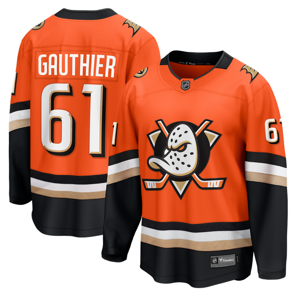 Anaheim Ducks Cutter Gauthier Fanatics Orange Home Breakaway Jersey