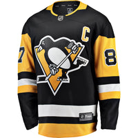 Pittsburgh Penguins Sidney Crosby Fanatics Black Captain Patch Home Breakaway Jersey