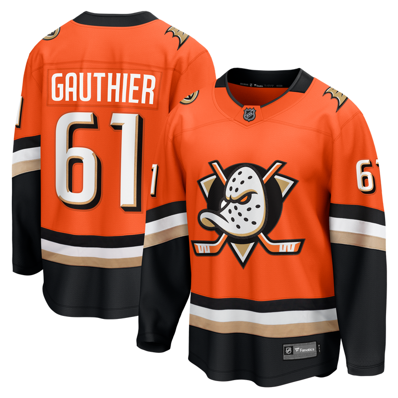 Anaheim Ducks Cutter Gauthier Fanatics Orange Home Breakaway Jersey