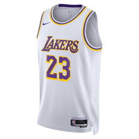 Los Angeles Lakers Nike Association Edition Swingman Jersey - White - Lebron James