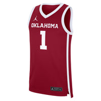 Jordan Brand Crimson Oklahoma Sooners #1 Road Replica Basketball Jersey