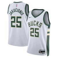Milwaukee Bucks Nike Association Edition Swingman Jersey - White - Kasparas Jaku?ionis