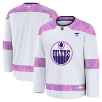 Edmonton Oilers Fanatics White 2024 Hockey Fights Cancer Practice Jersey