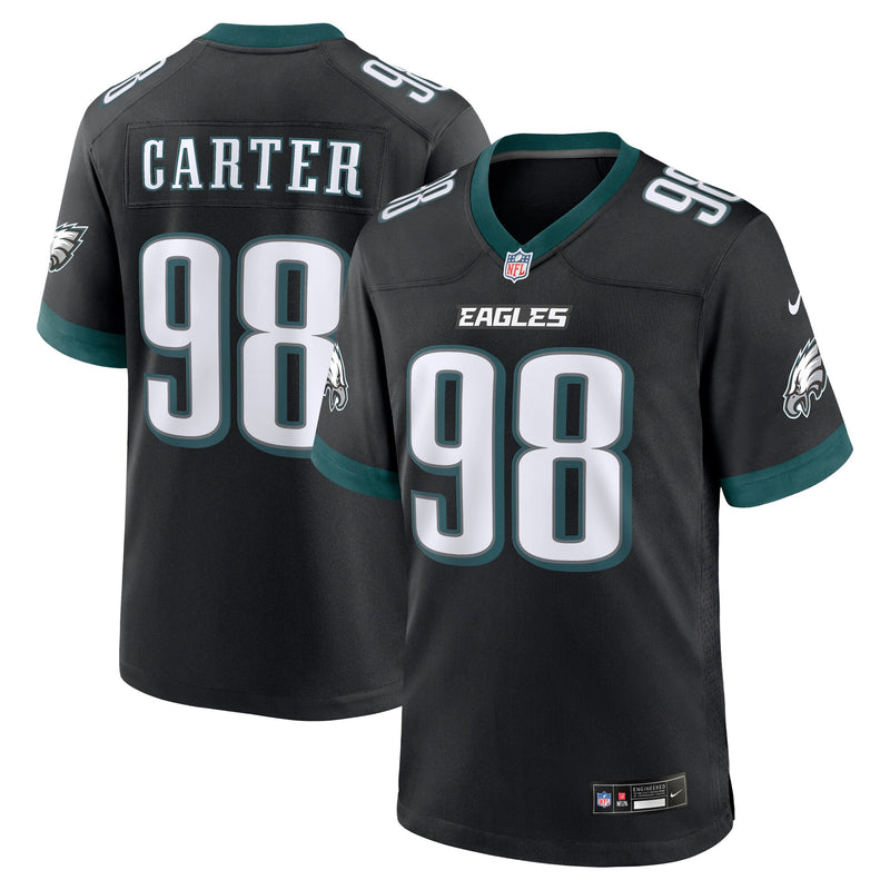 Philadelphia Eagles Jalen Carter Nike Black Alternate Game Player Jersey