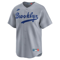 Brooklyn Dodgers Jackie Robinson Nike Gray Throwback Cooperstown Collection Limited Jersey