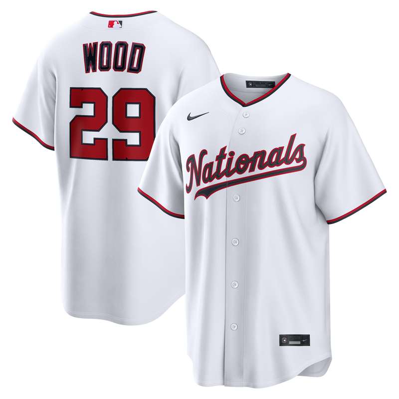 Washington Nationals James Wood Nike White Home Replica Jersey