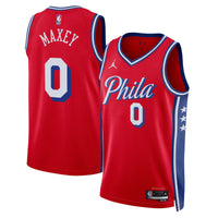 Philadelphia 76ers Jordan Statement Edition Swingman Jersey - Red - Tyrese Maxey