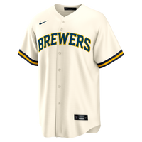 Milwaukee Brewers Bob Uecker Nike Cream Home Retired Player Replica Jersey